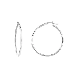 14K White, Yellow, or Rose Gold Hoop Earrings 2 X 35mm