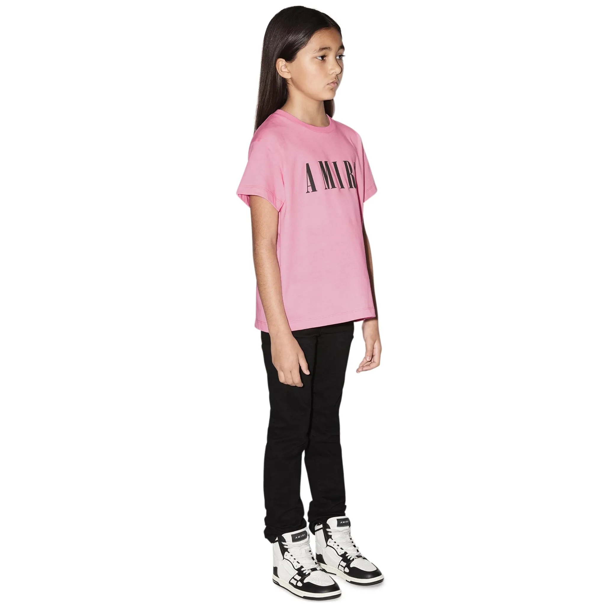 Amiri Kids 'Amiri' Baby Pink T Shirt