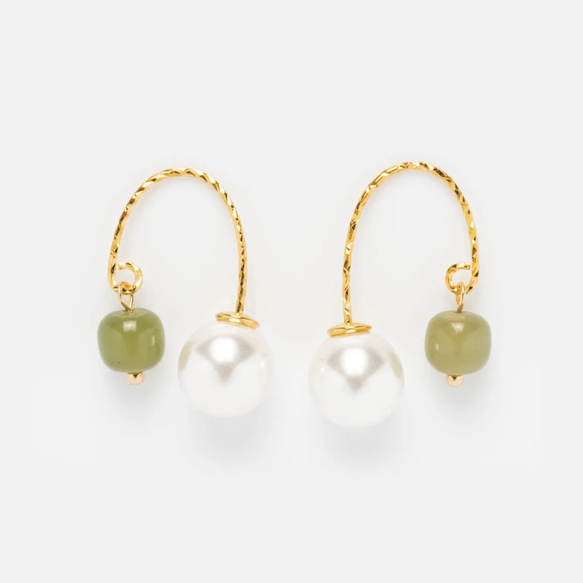 Ana Jade and Pearl Thread Earrings