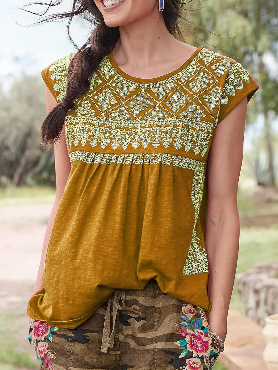 Bohemian Casual Vintage Loose Tee Top