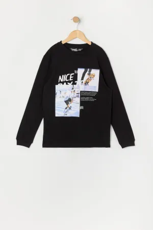 Boys Nice Day to Skate Graphic Long Sleeve Top