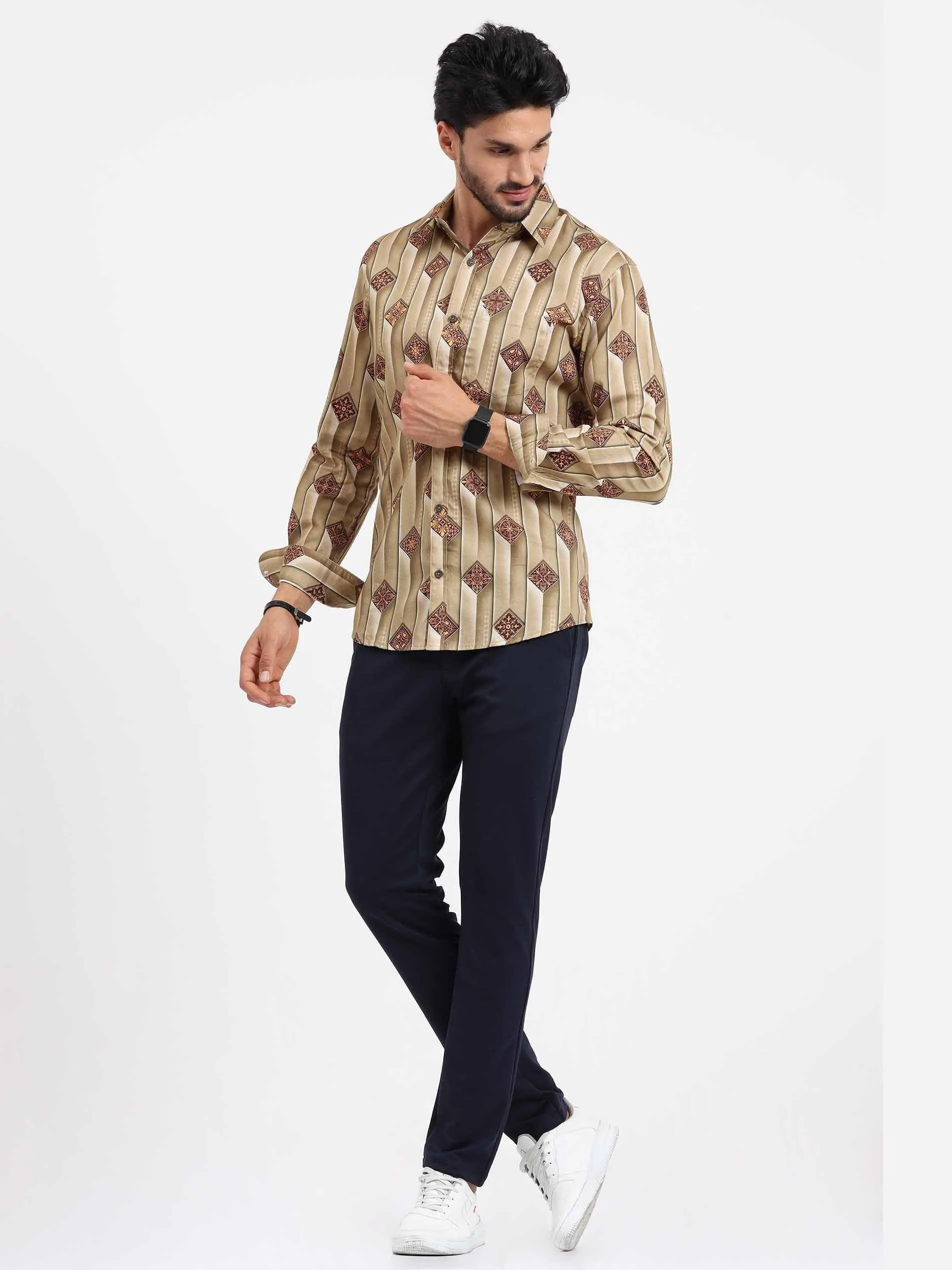 Bronze Beauty Printed Full Sleeve Shirt