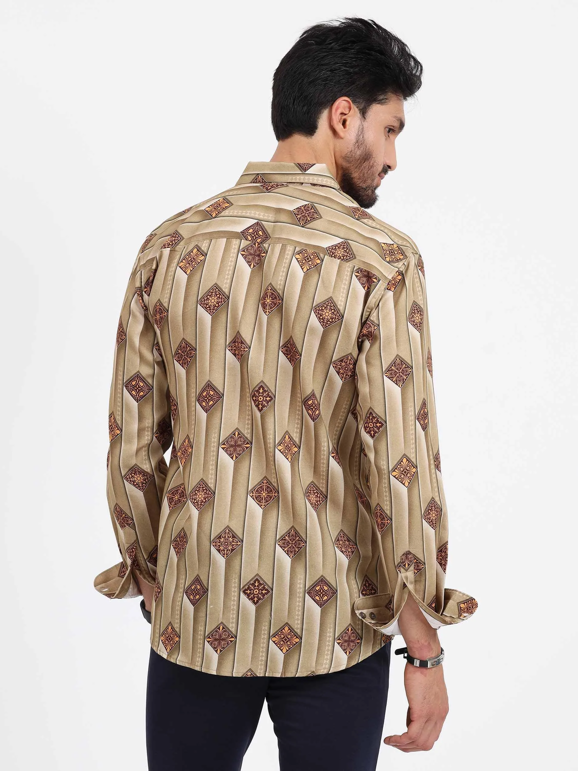 Bronze Beauty Printed Full Sleeve Shirt