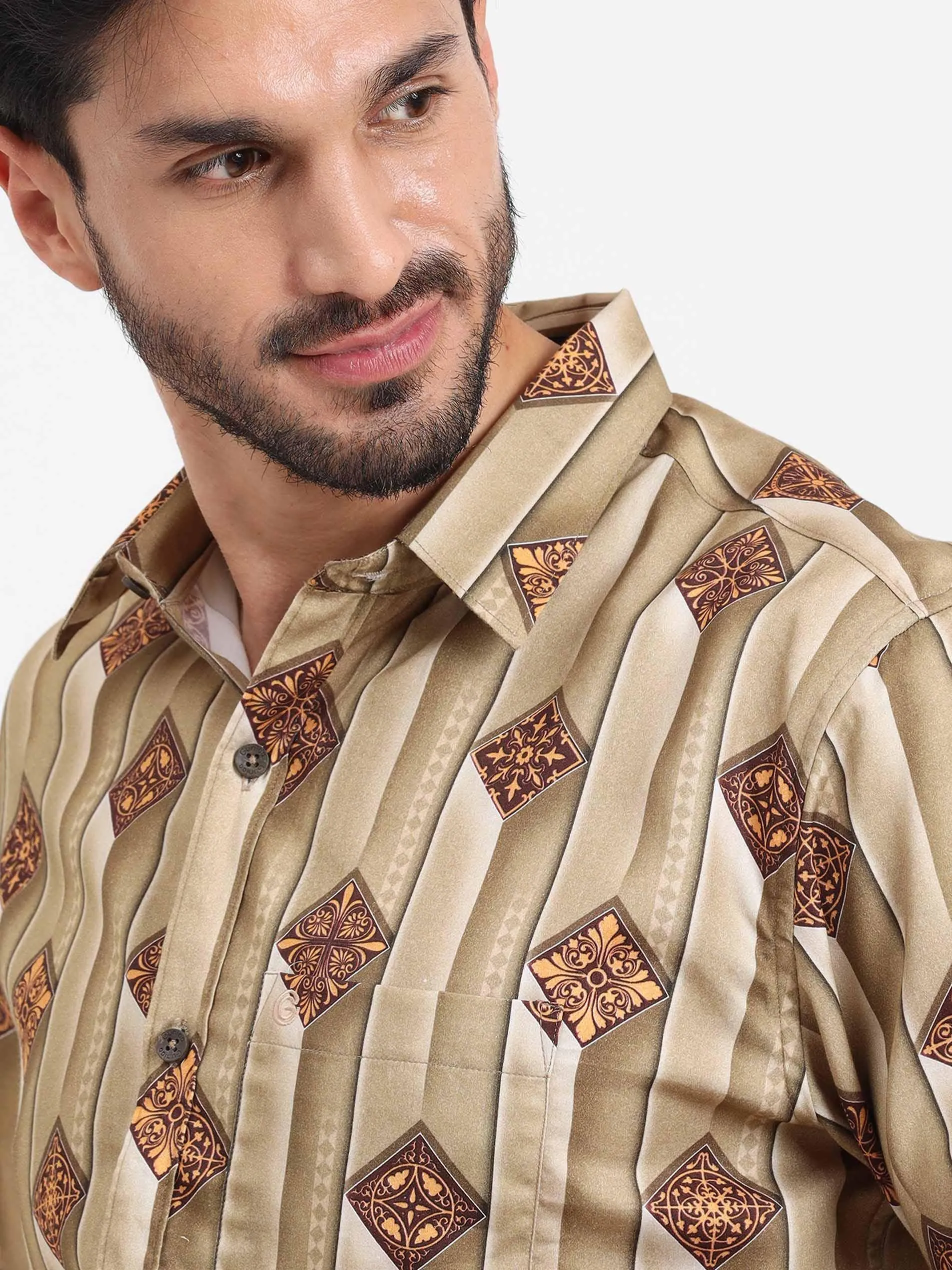 Bronze Beauty Printed Full Sleeve Shirt