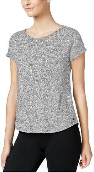 Calvin Klein Performance Women's Marled Keyhole-Back Top, Stone, L