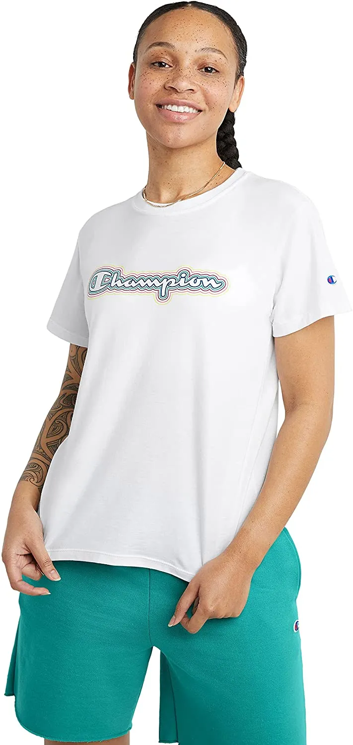 Champion Women's Script Outline Classic T-Shirt