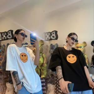 Change Color Sequin Cotton T-Shirt - Fashionable Loose Round Neck Half-Sleeve Couple Shirt