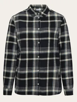 Check flannel shirt - GOTS/Vegan - Black Jet