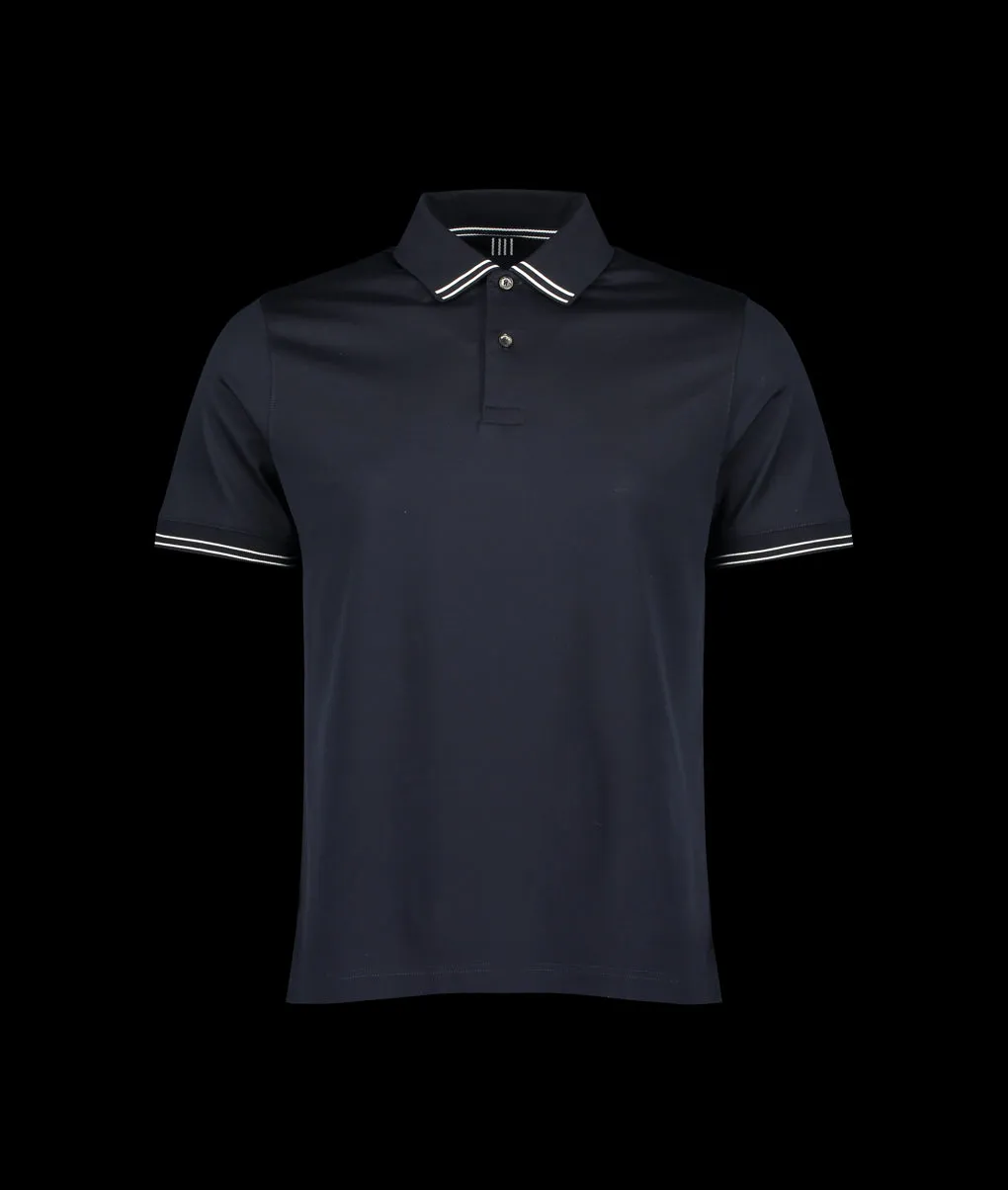 Clare Tipped Polo	 - Navy