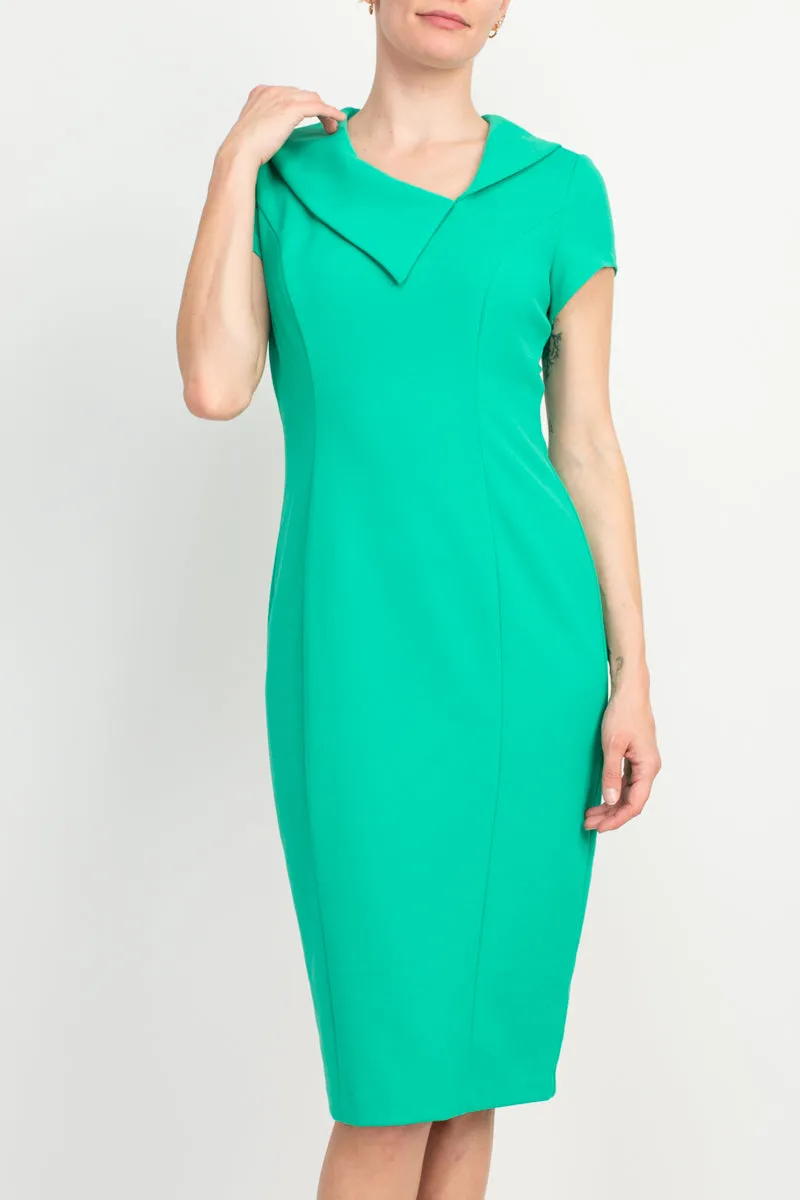 Connected Apparel Collared Sheath Dress