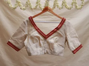 Cream, tissue, Hand embroidery blouse