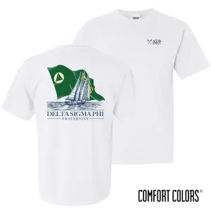 Delta Sig Comfort Colors White Seafarer Short Sleeve Tee