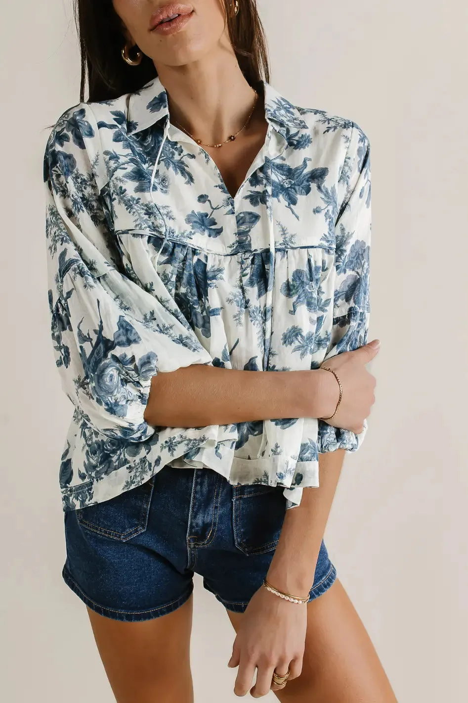 Ella Floral Babydoll Blouse - FINAL SALE