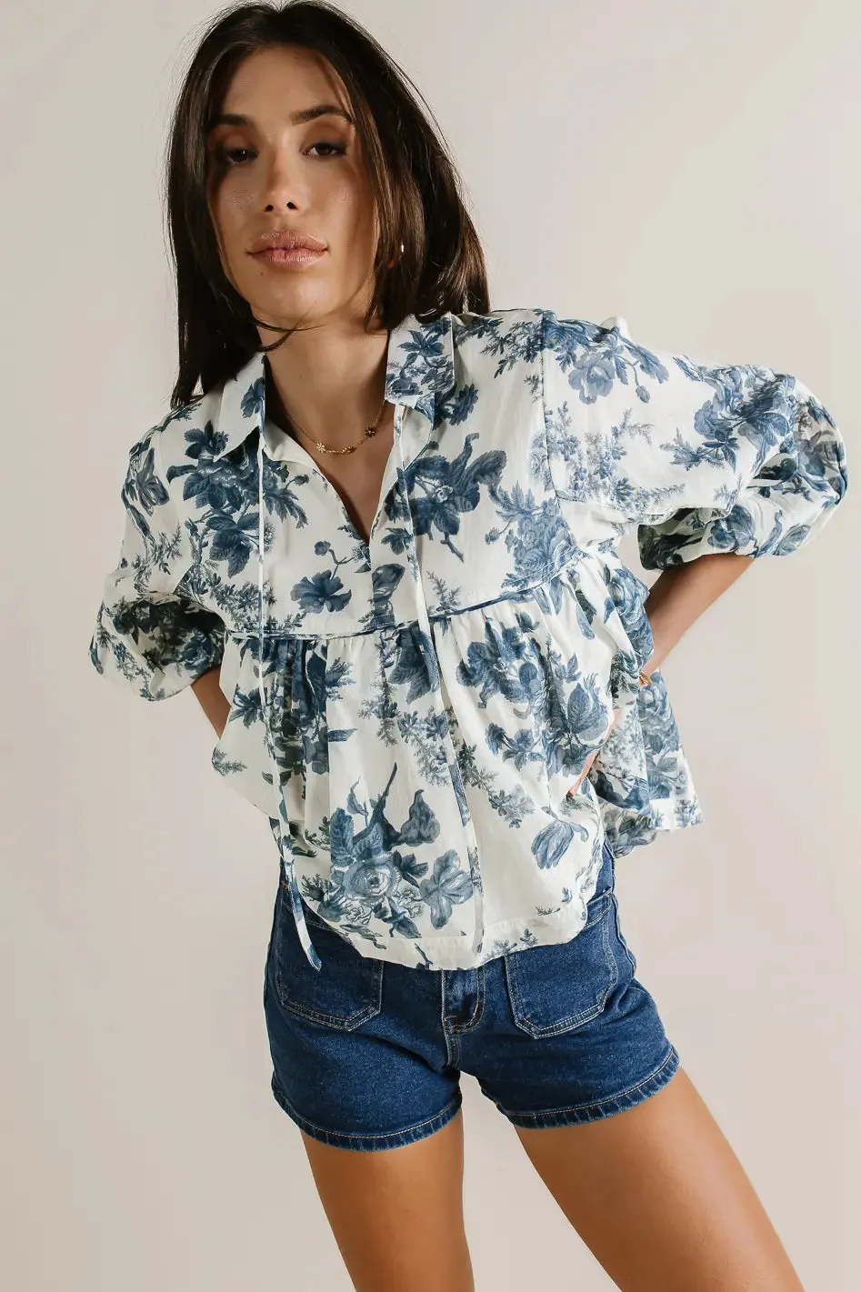 Ella Floral Babydoll Blouse - FINAL SALE