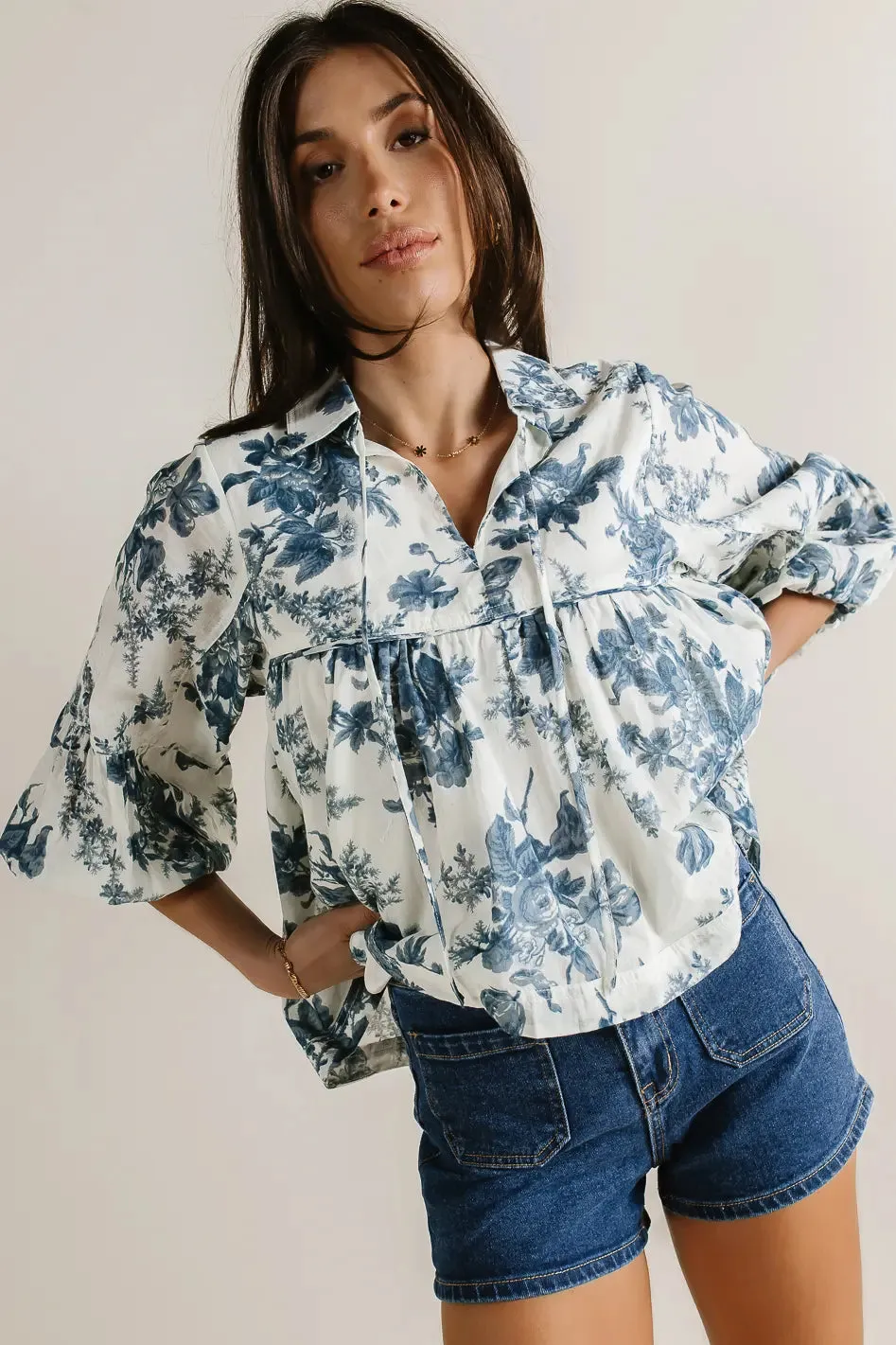 Ella Floral Babydoll Blouse - FINAL SALE