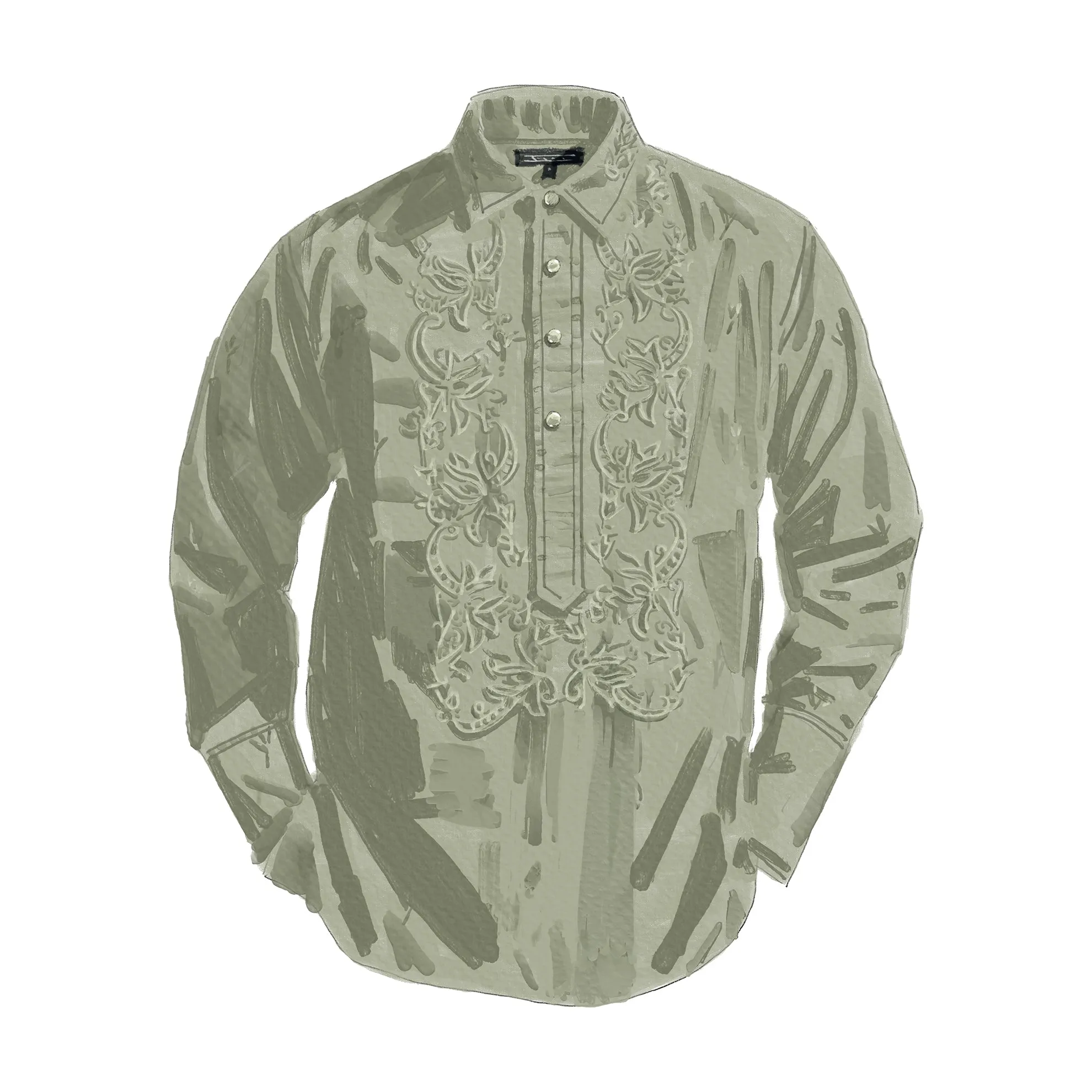 Embroidered Western Popover