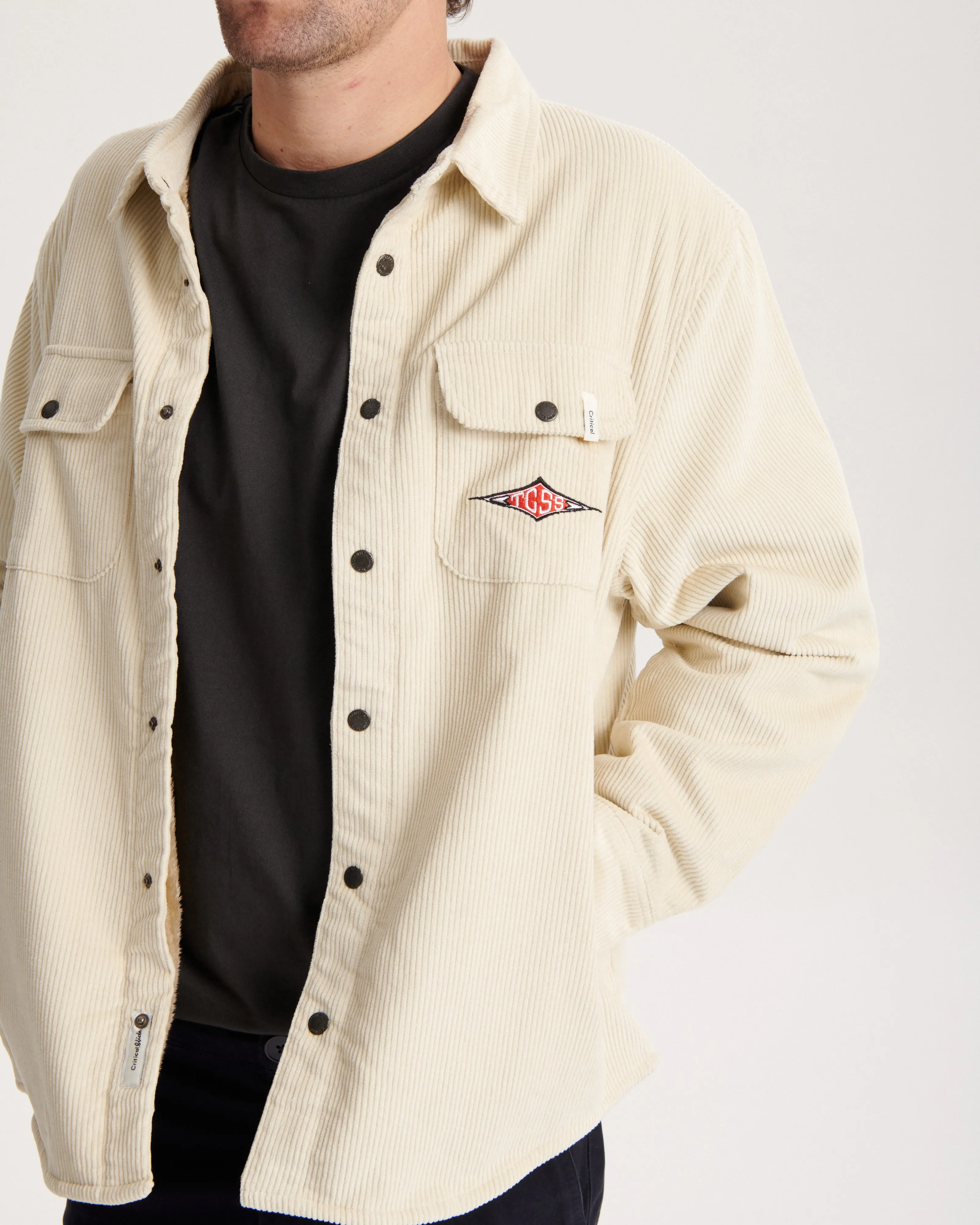 First Point Sherpa Lined Overshirt - Ecru