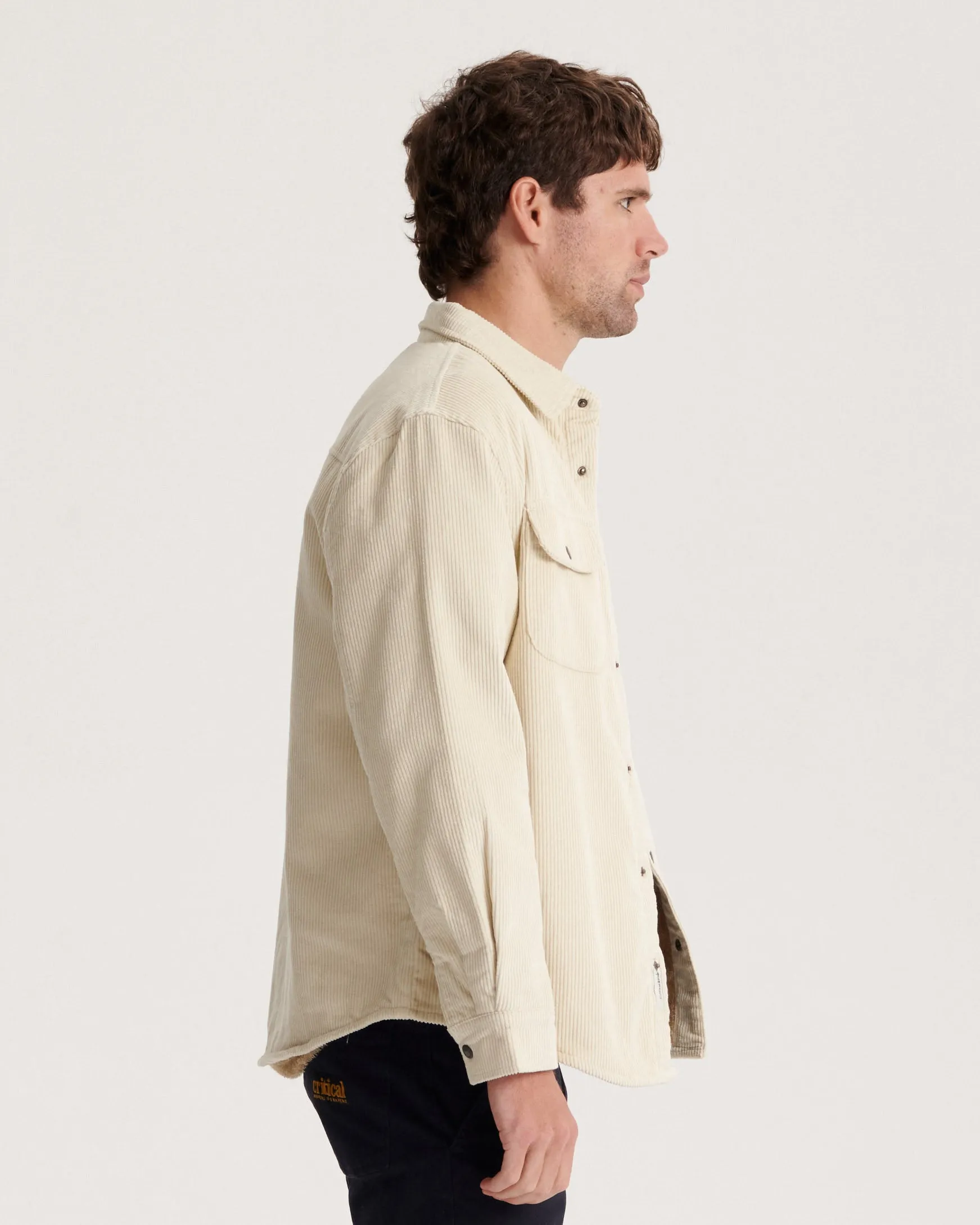 First Point Sherpa Lined Overshirt - Ecru