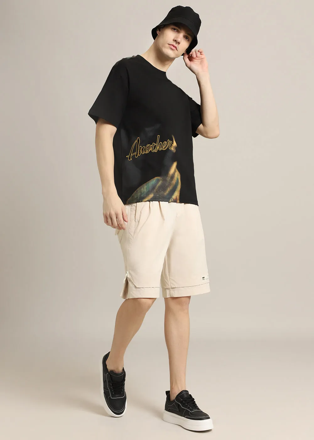 Fontastic Black Oversized T-shirt