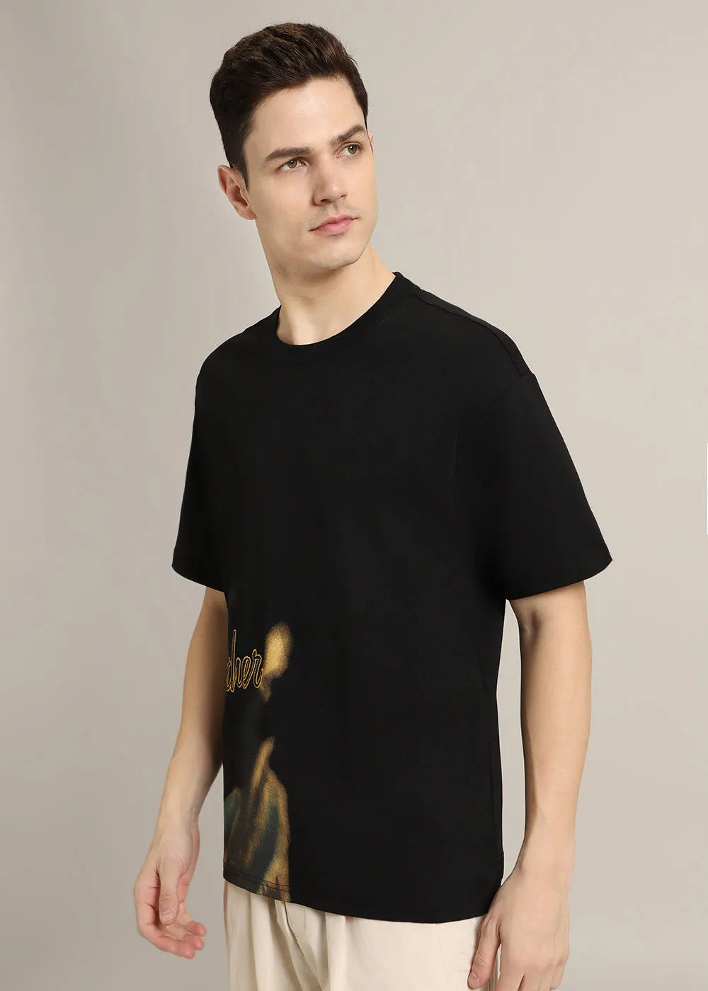 Fontastic Black Oversized T-shirt