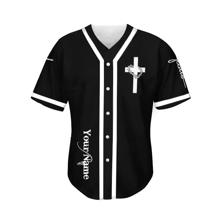 God Just Have Faith Cross Custom Baseball Jersey - Personalized Jesus Baseball Jersey For Men and Women