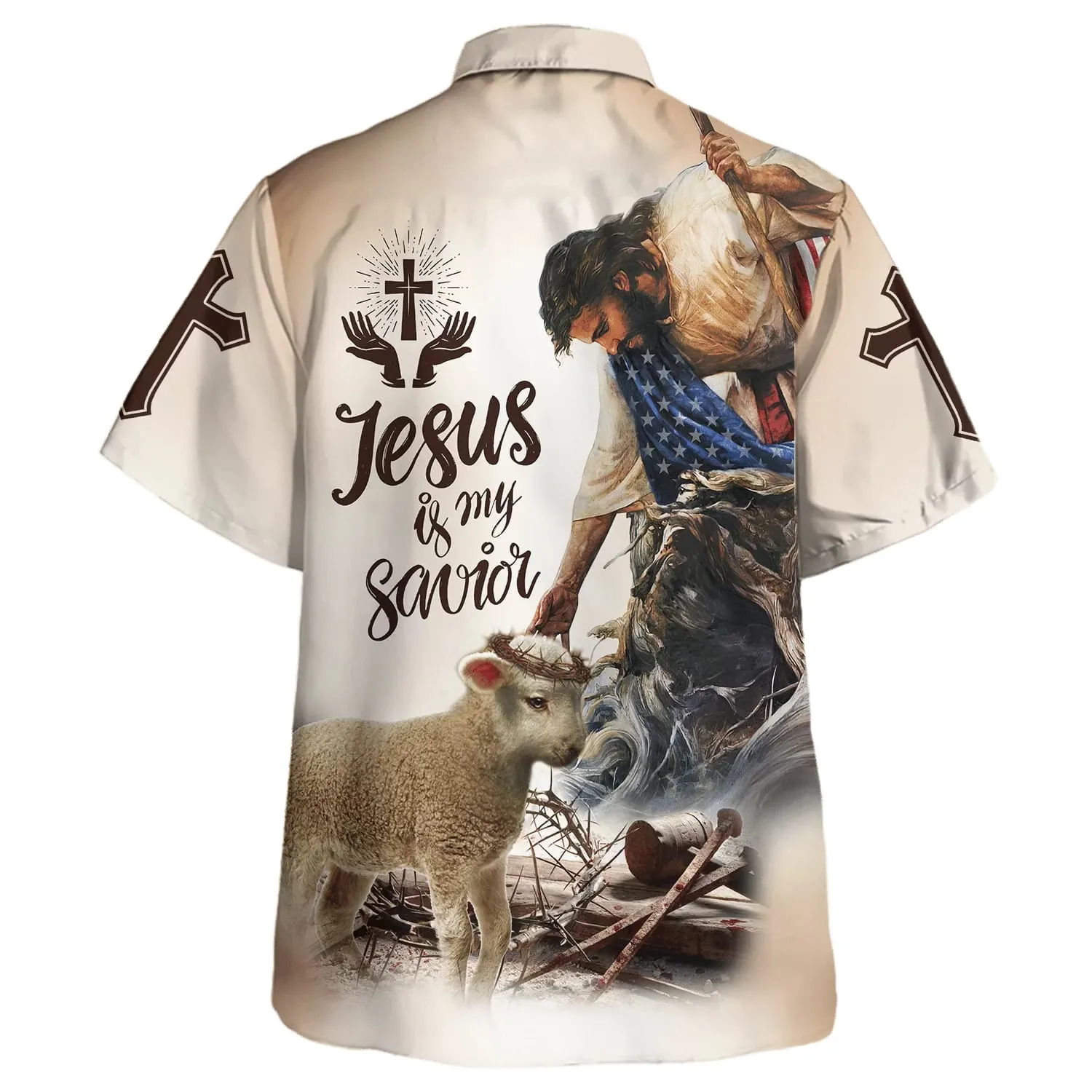 God Lamb Crown Of Thorn Jesus Is My Savior Hawaiian Shirts For Men And Women - Christian Hawaiian Shirt - Hawaiian Summer Shirts