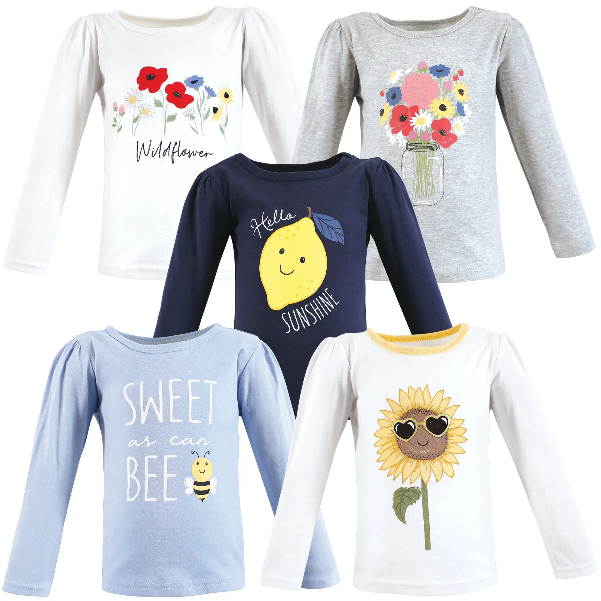 Hudson Baby Long Sleeve T-Shirts, Wildflowers