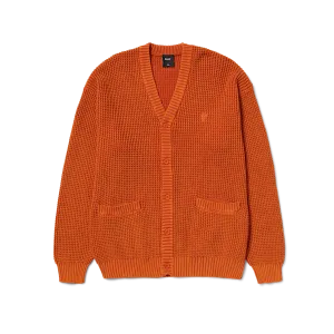 Huf Coolidge Waffle Cardigan - Rust