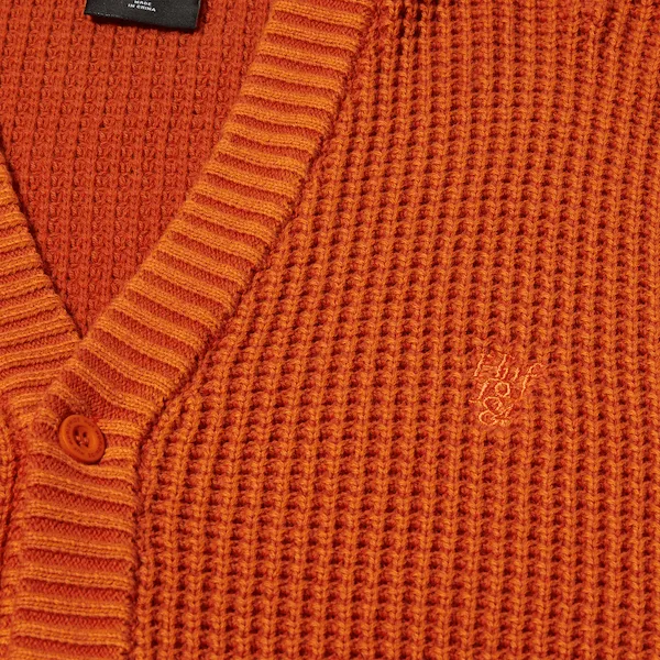 Huf Coolidge Waffle Cardigan - Rust