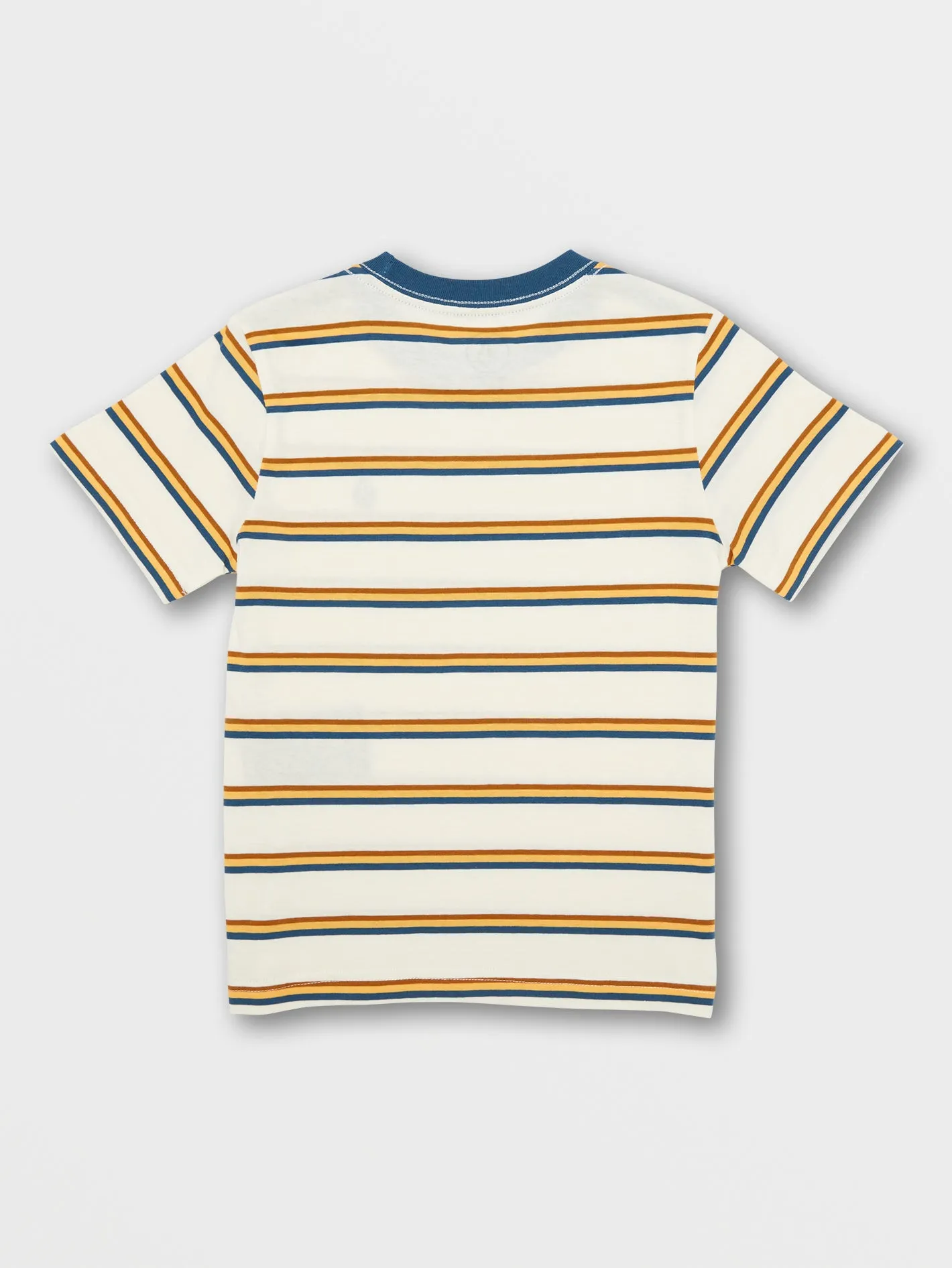 Little Boys Parables Stripes Crew Tee - Flash Orange