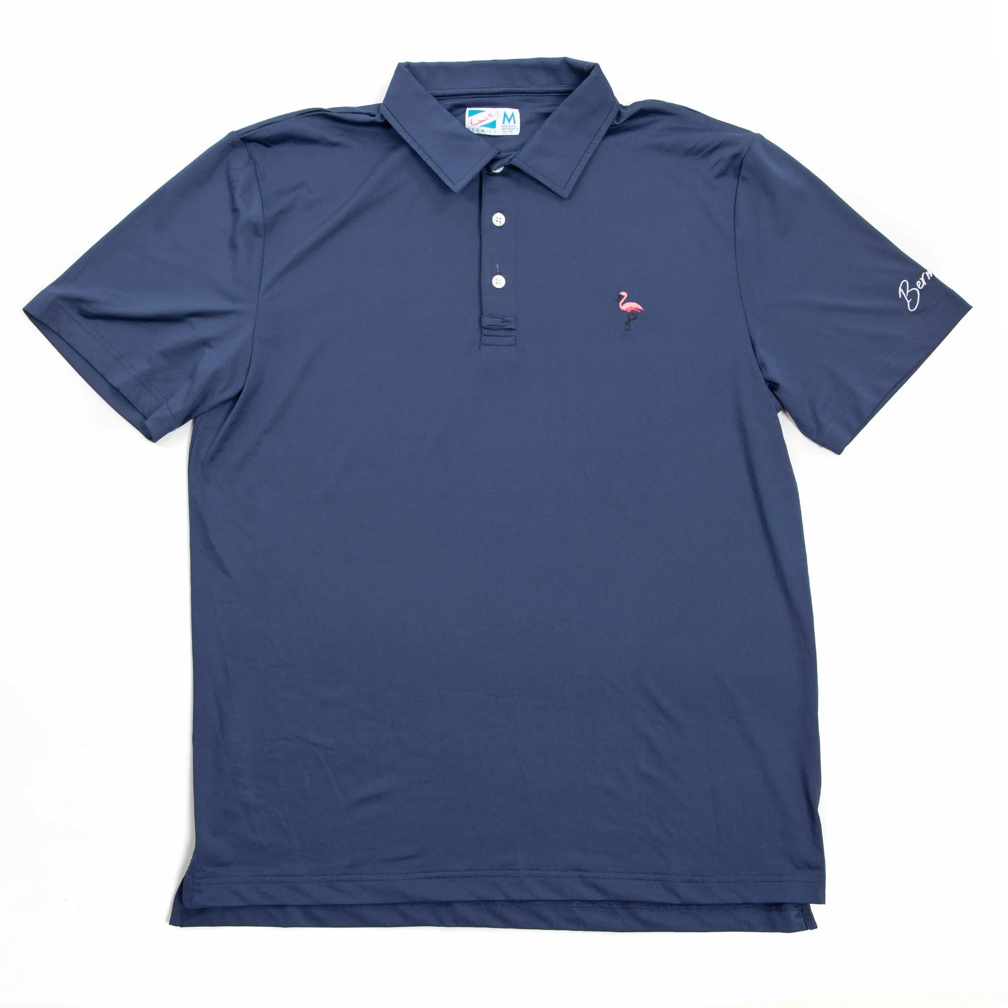 Navy & Flamingo - Golf Polo