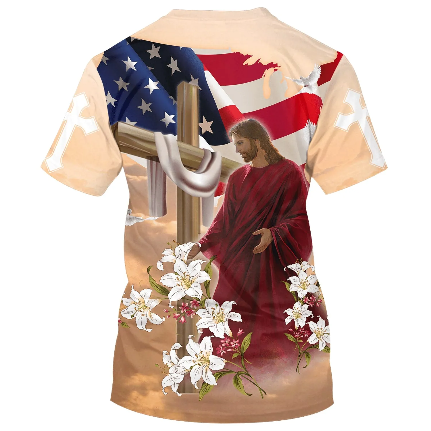 One Nation Under God Jesus Lily 3d All Over Print Shirt - Christian 3d Shirts For Men Women