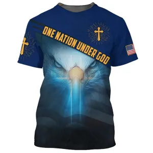 One Nation Under God Proud American Eagle 3d Shirts - Christian T Shirts For Men And Women