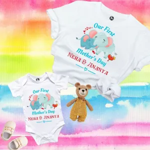 Our First Mother's Day Personalized Mother & Baby Combo T-Shirts