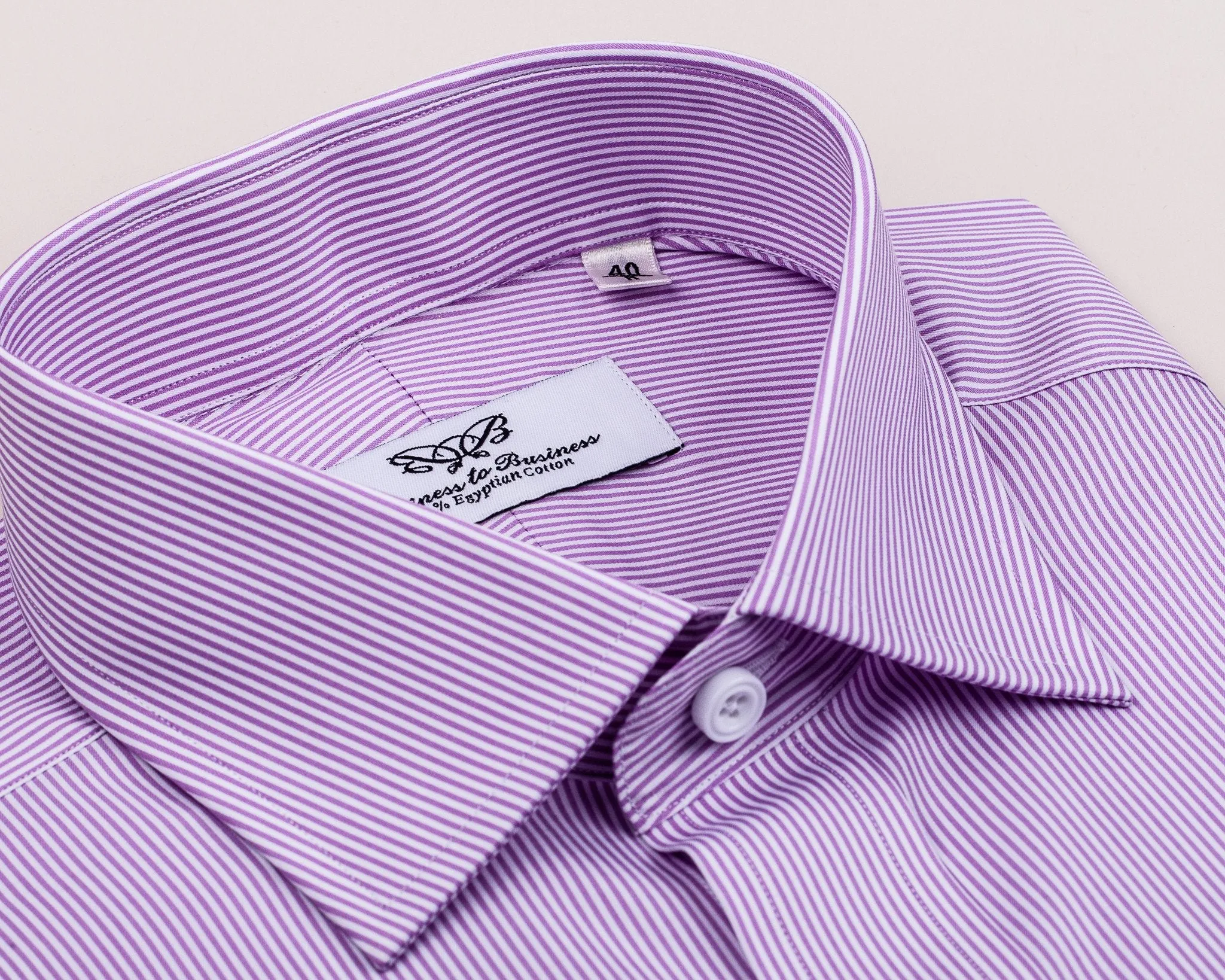 Pink Violet Soft Purple Striped Formal Business Dress Shirt Designer Fashion