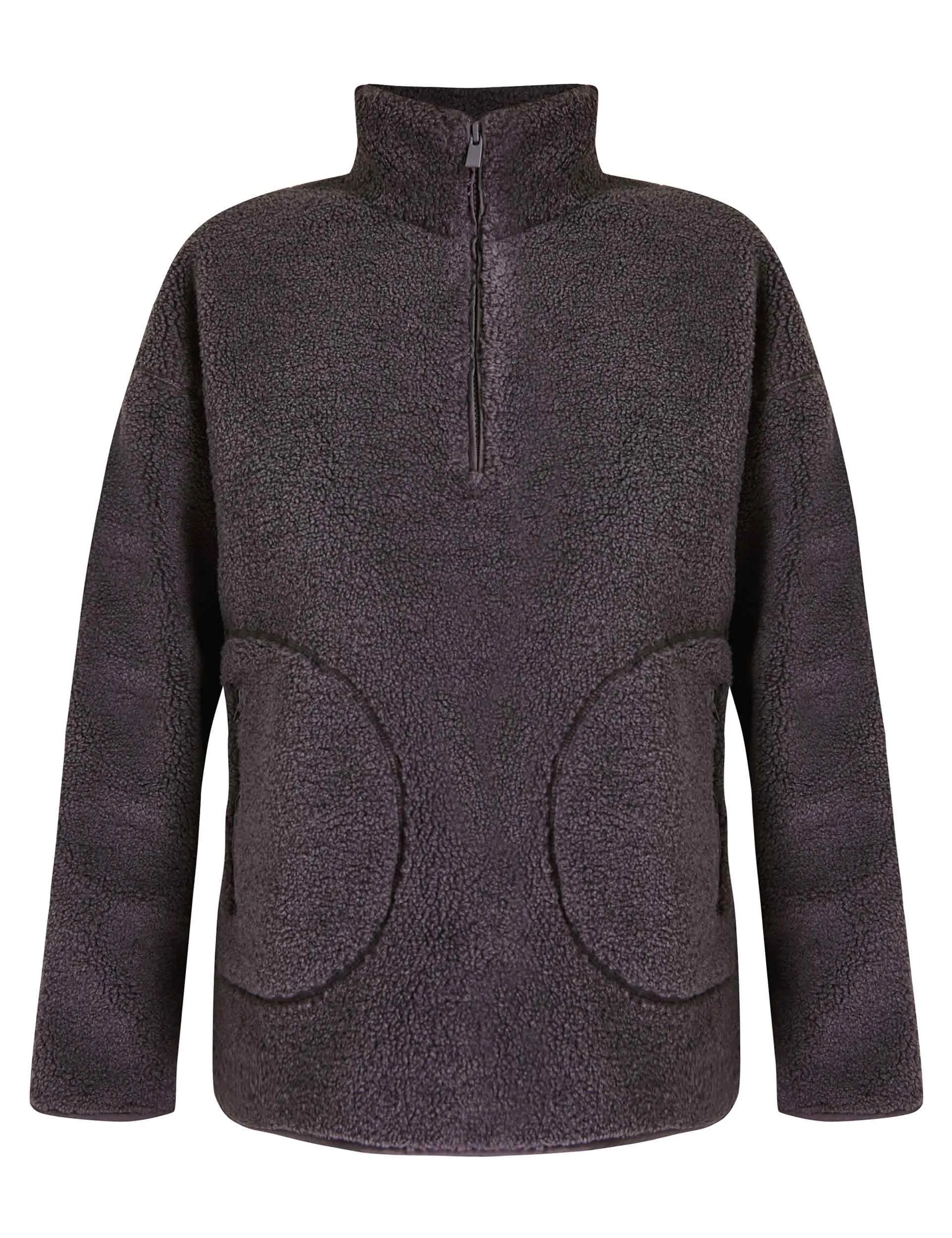 Plush Textured Half Zip - Urban Grey