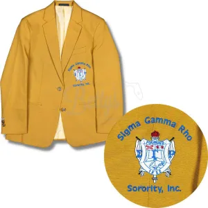 Sigma Gamma Rho ΣΓΡ Embroidered Shield Crest Blazer Sport Coat