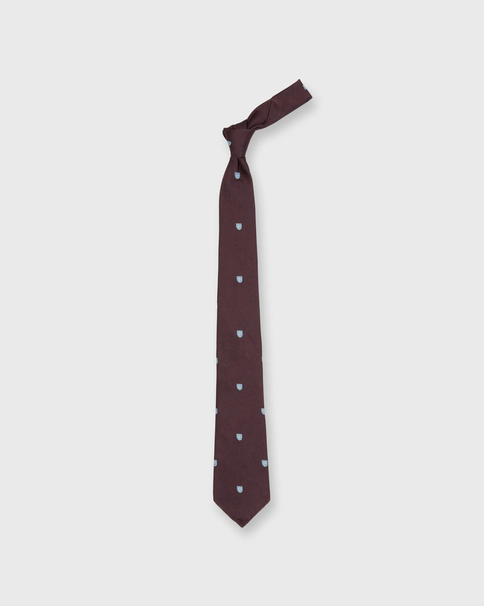 Silk Club Tie in Oxblood/Sky Shield