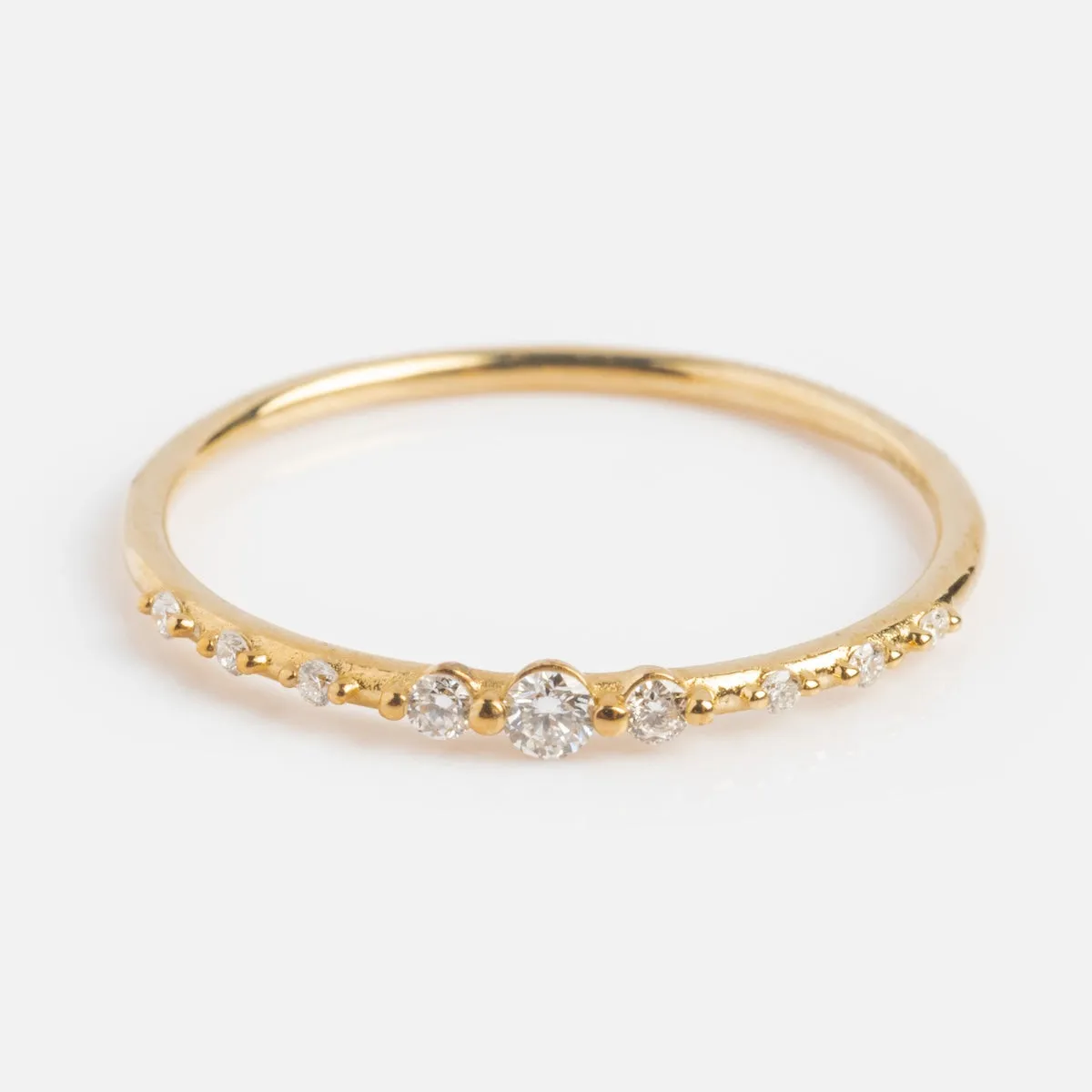 Solid Gold Lab Diamond Sparkle Stacking Band