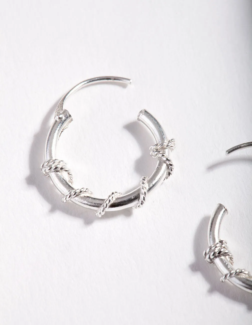 Sterling Silver Rope Twist Hoop Earrings