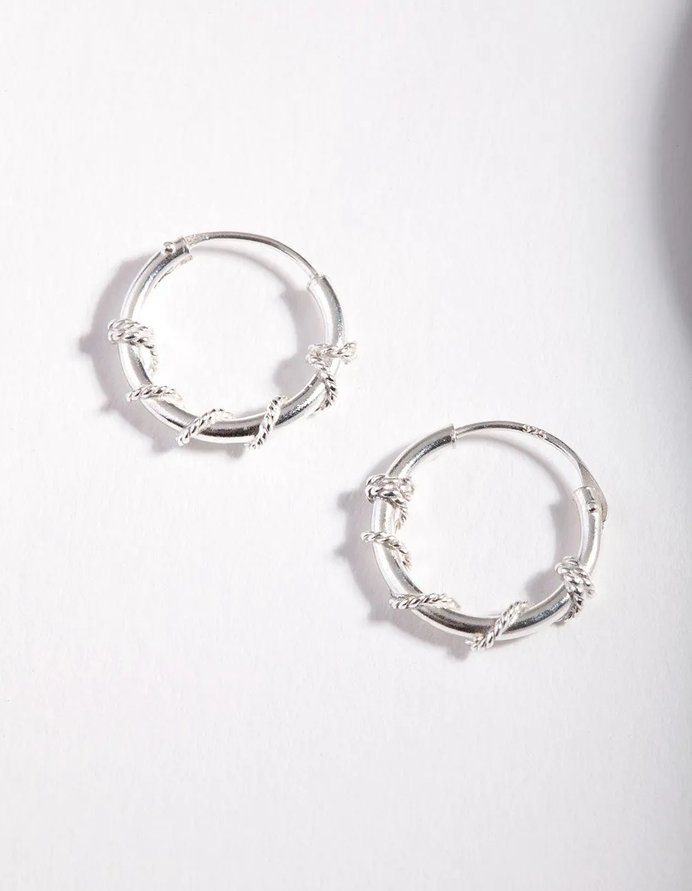 Sterling Silver Rope Twist Hoop Earrings