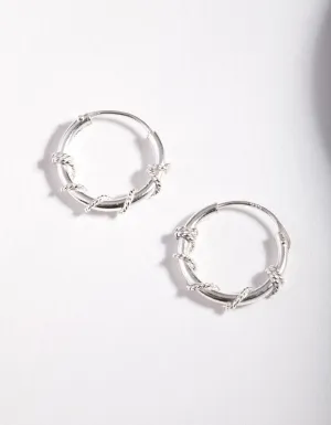 Sterling Silver Rope Twist Hoop Earrings