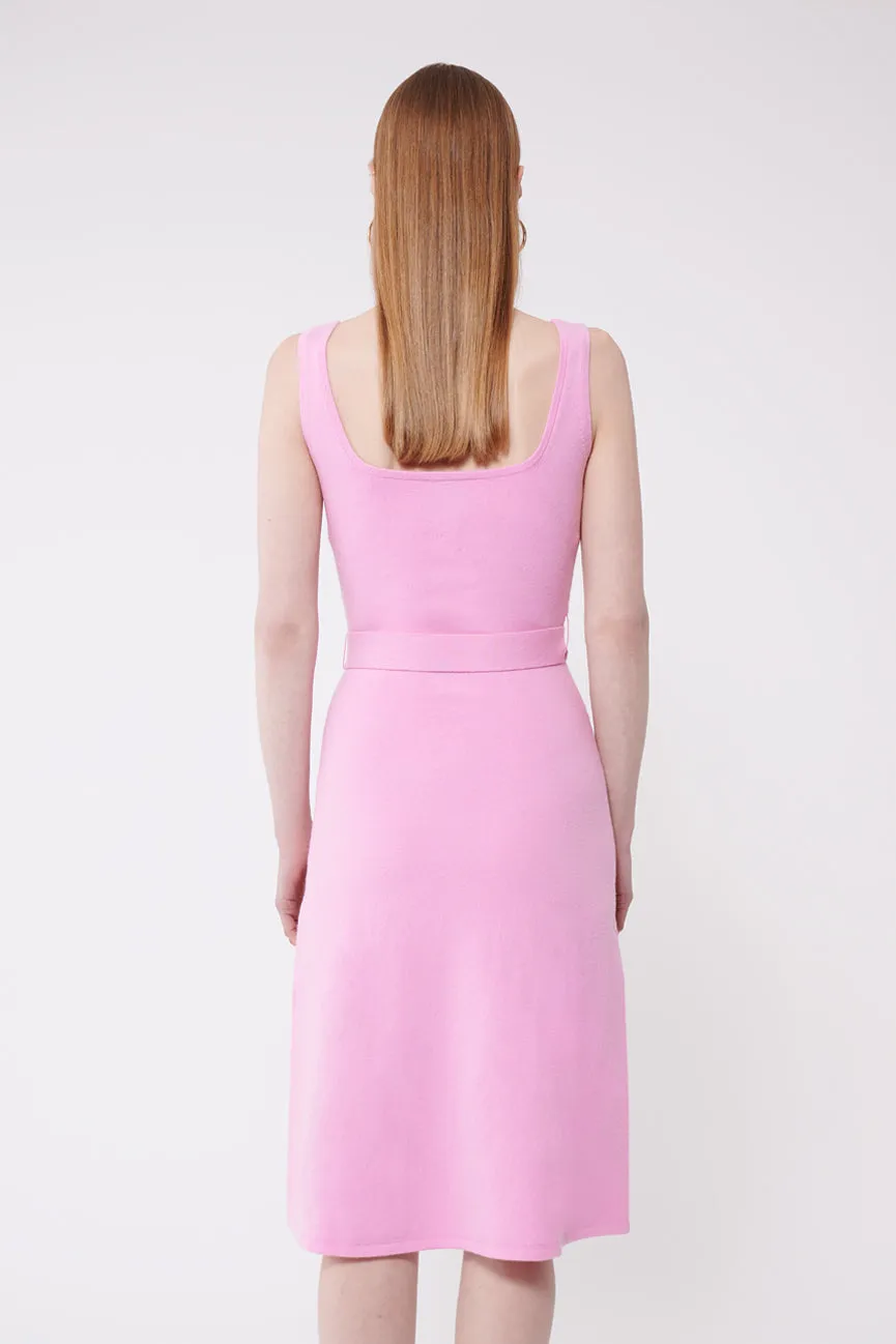 Sweet Pink Peachskin Midi Tank Dress