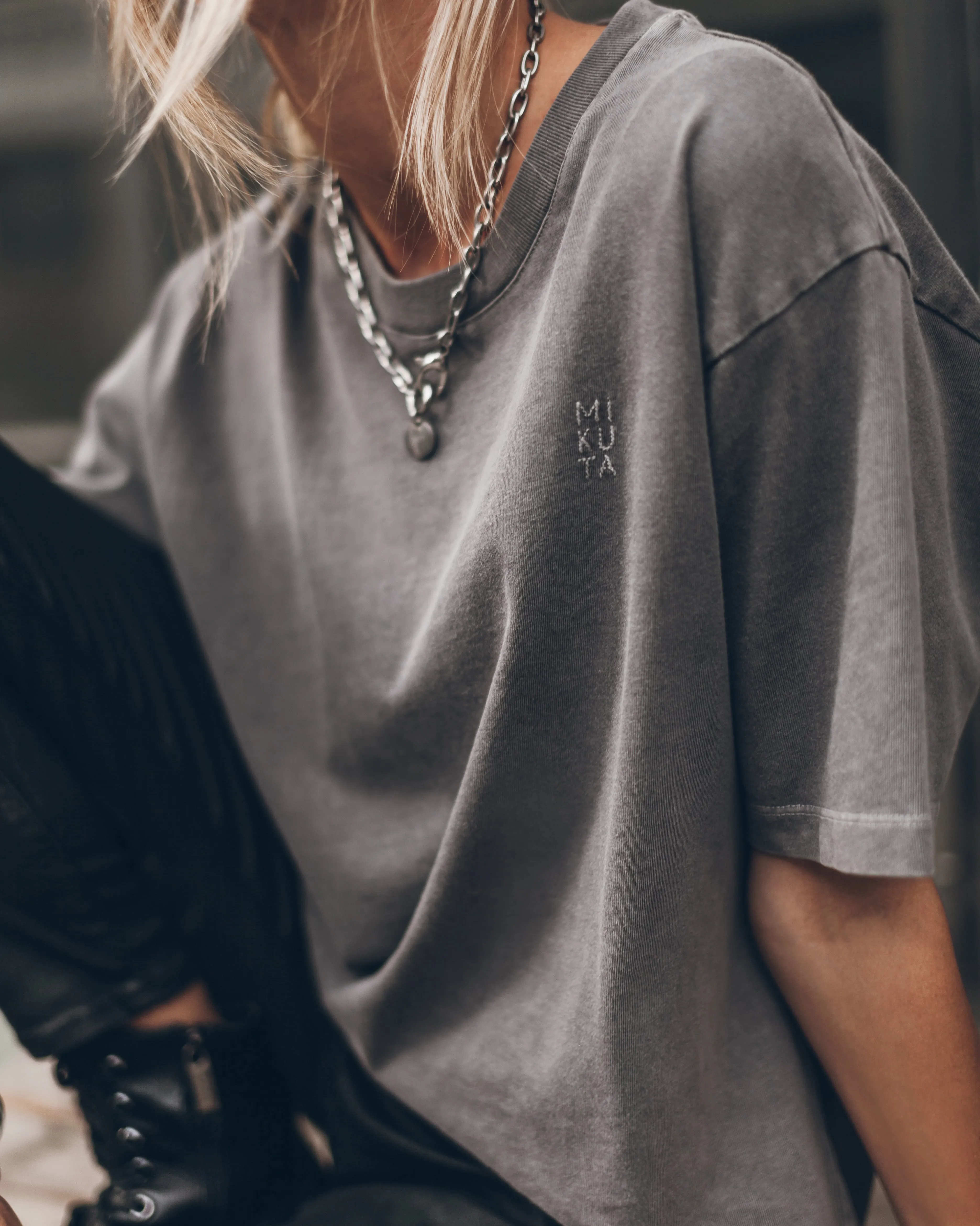 The Grey Embroidered Logo T-shirt