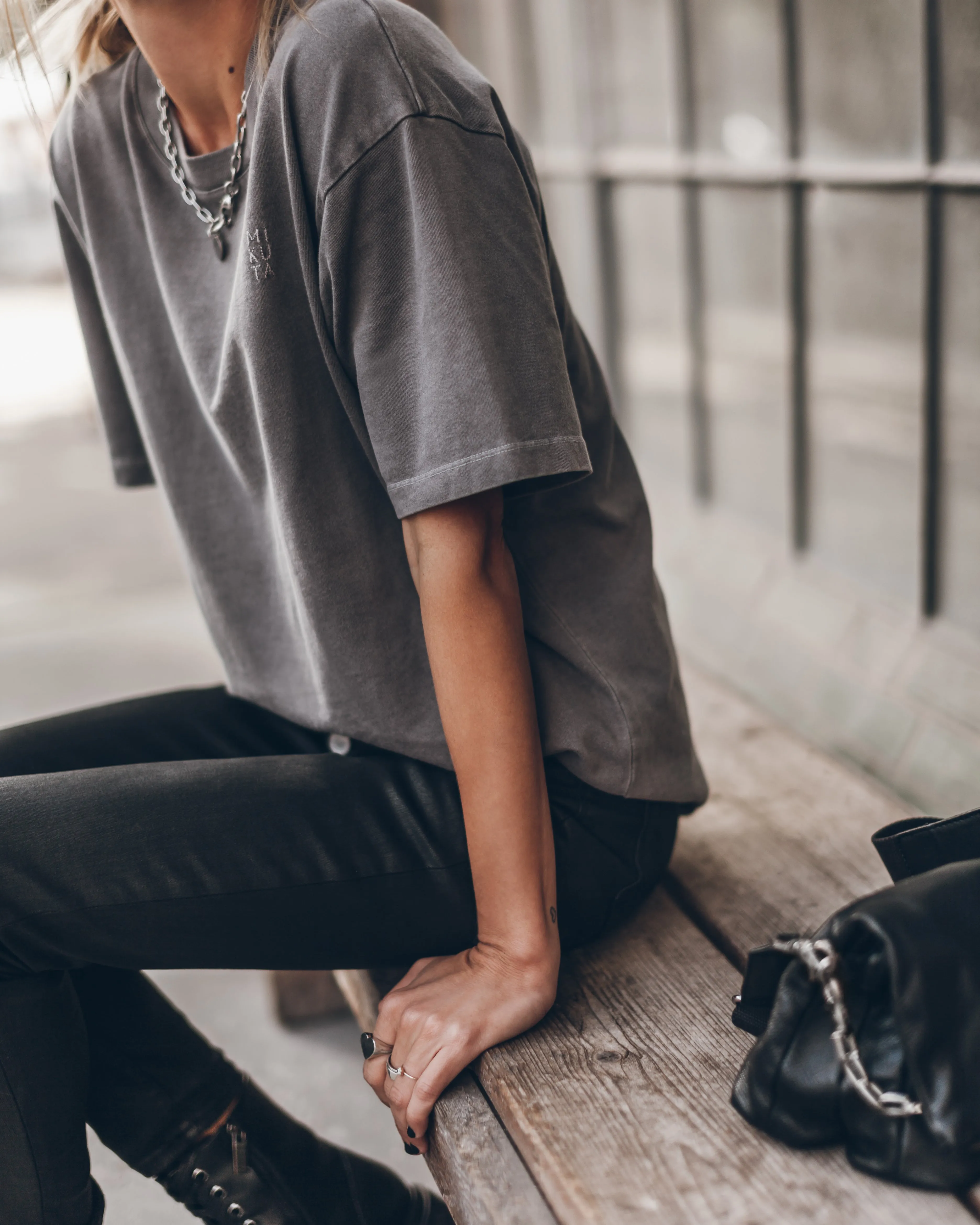 The Grey Embroidered Logo T-shirt