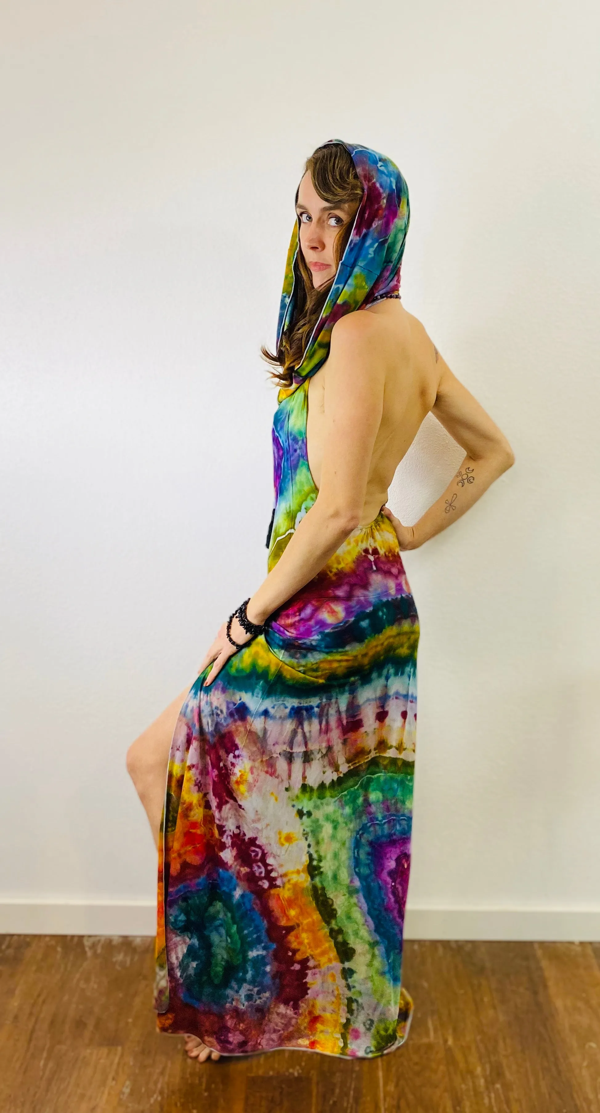 Tie Dye Lumiya Cowl Neck Dress