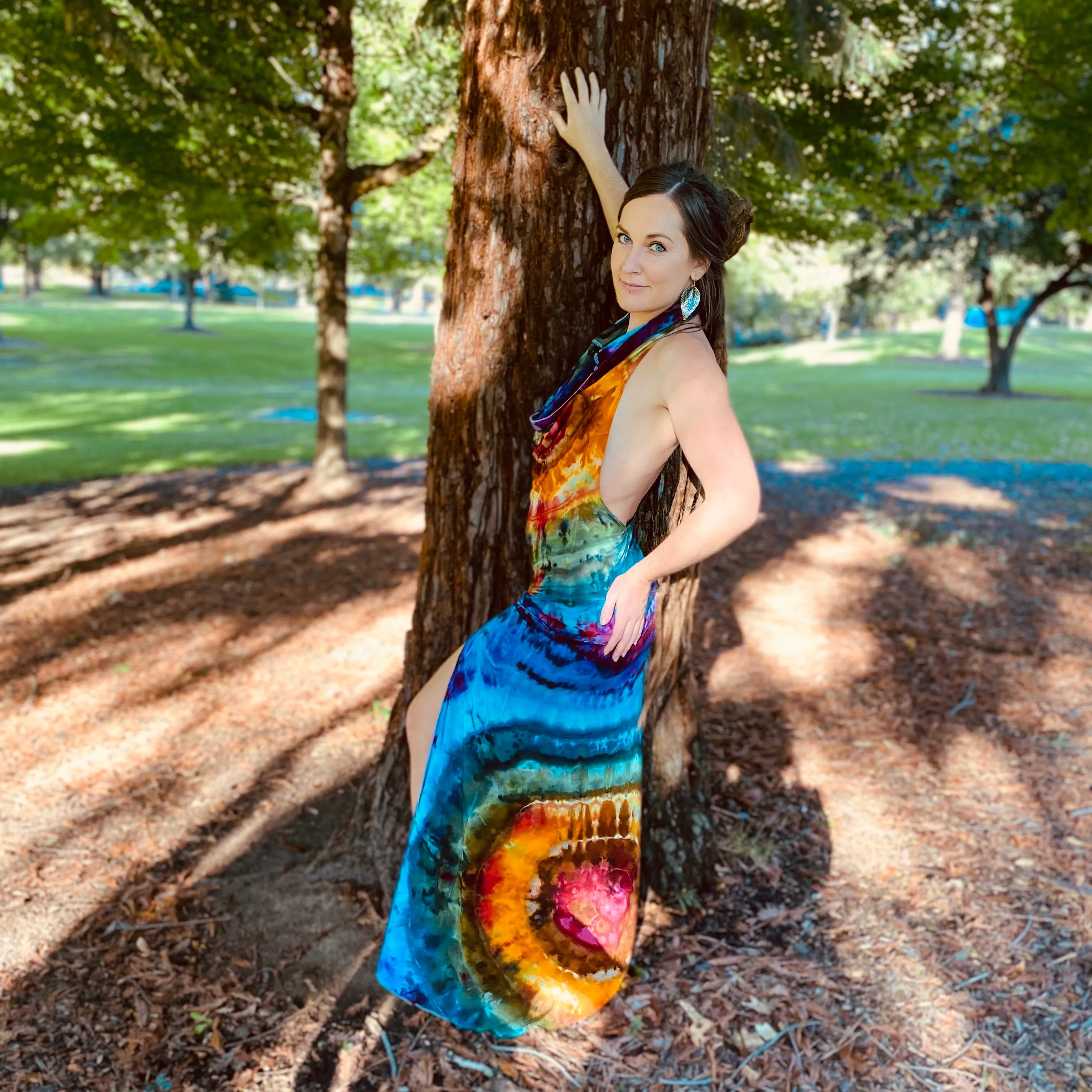 Tie Dye Lumiya Cowl Neck Dress