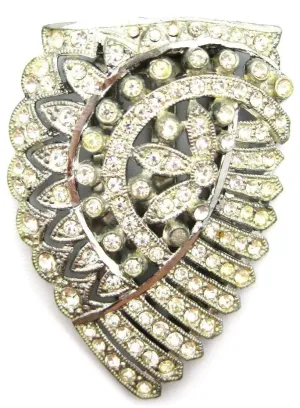 Vintage 1940s Diamante Dress Clip Brooch