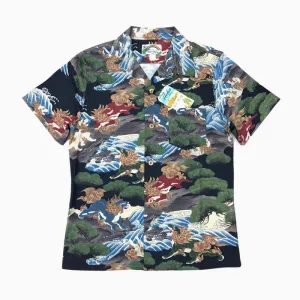 Vintage Lion Hawaiian Shirts with Tropical Print - Short Sleeve