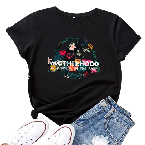 Women Letter Printed Graphic T Shirts